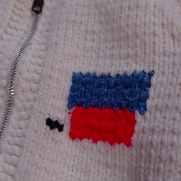 Vintage 1960s Cowichan Snoopy Handmade Sweater Jacket WOOL - Picture 5 of 9